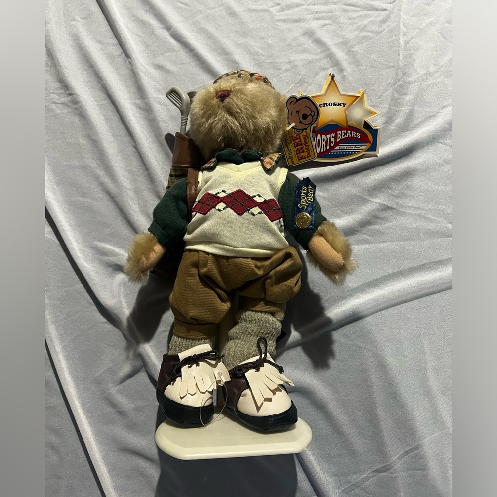 Brass Button Sports Bear 12" CROSBY Golf Bear Plush Stuffed Animal